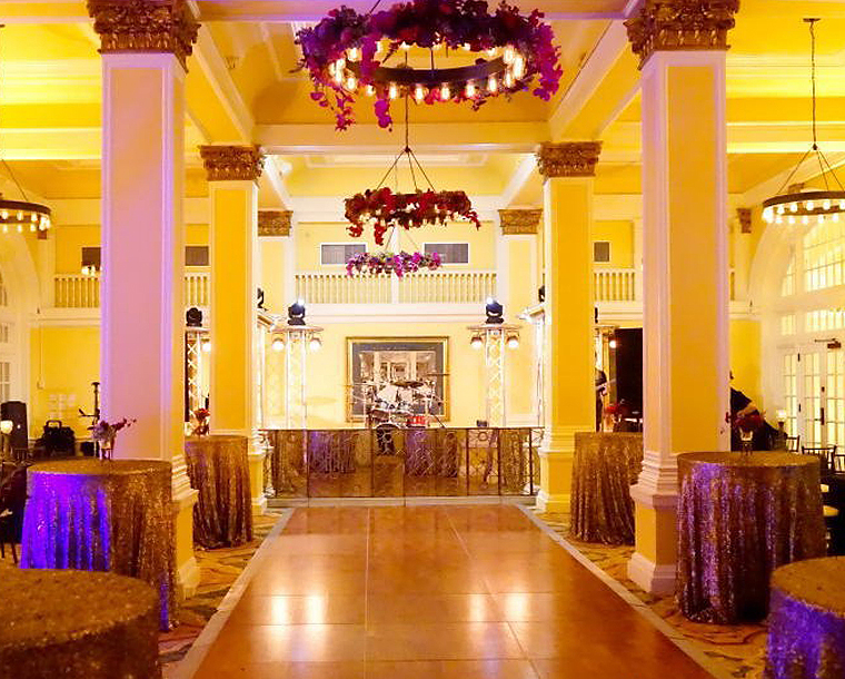 terrace ballroom with wedding and large and chairs